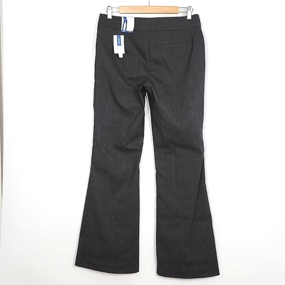 Ricki's Heathered Grey Stretch Mid Rise Fitted Subtle Flare Pants Regular Size 6 - Picture 2 of 14